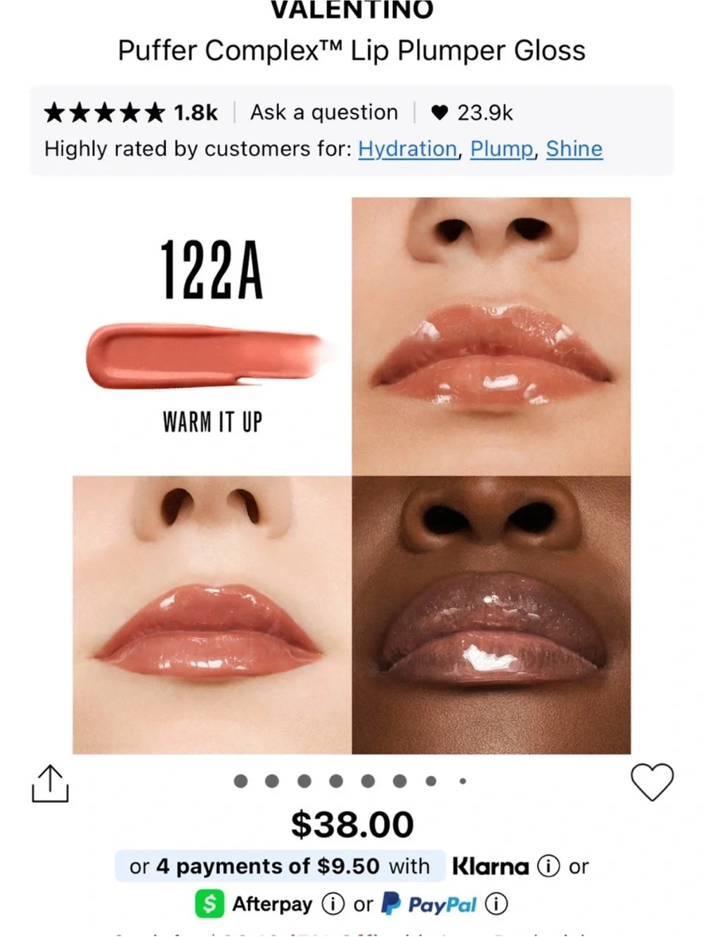 NIB Valentino puffer gloss in Warm it Up